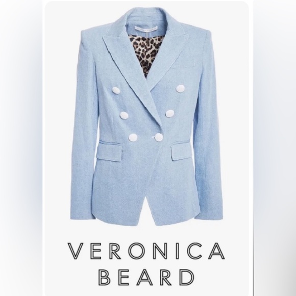 💙 SOLD 💙 NEW Veronica Beard Denim Double Breasted Blazer Miller Dickey size 14 - Picture 3 of 14
